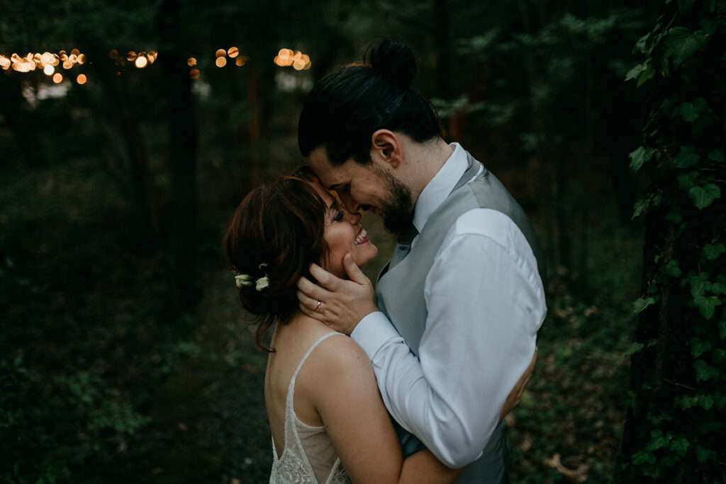 lovely couple in a redwood